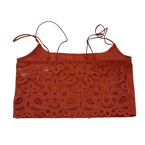 Gilly Hicks Women's Crop Tank Cami Lace Back Tank Top Burnt Orange; Medium - Picture 4 of 10